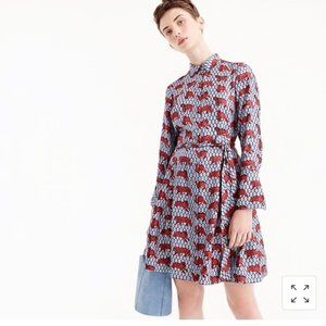 J.Crew Tiger Foulard Silk Shirtdress in 2